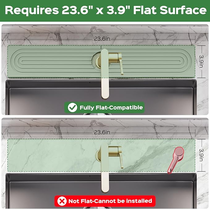 23.6 Inch Stone Faucet Mat for Kitchen Sink Splash Guard