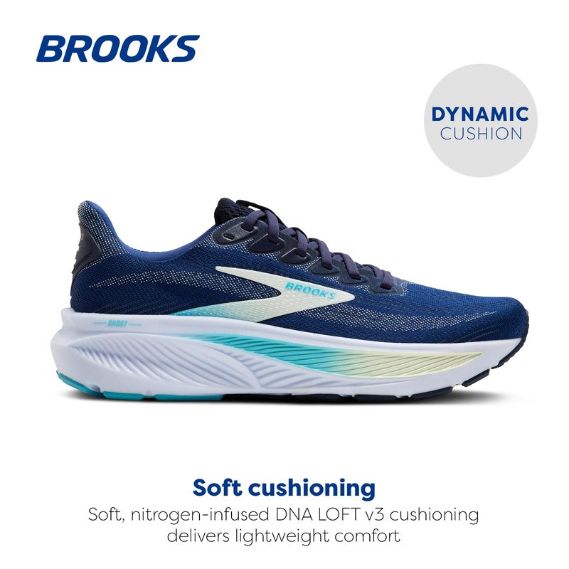 Brooks Women’s Ghost 17 Neutral Running Shoe - Navy/Green/Turquoise - 8.5 Medium