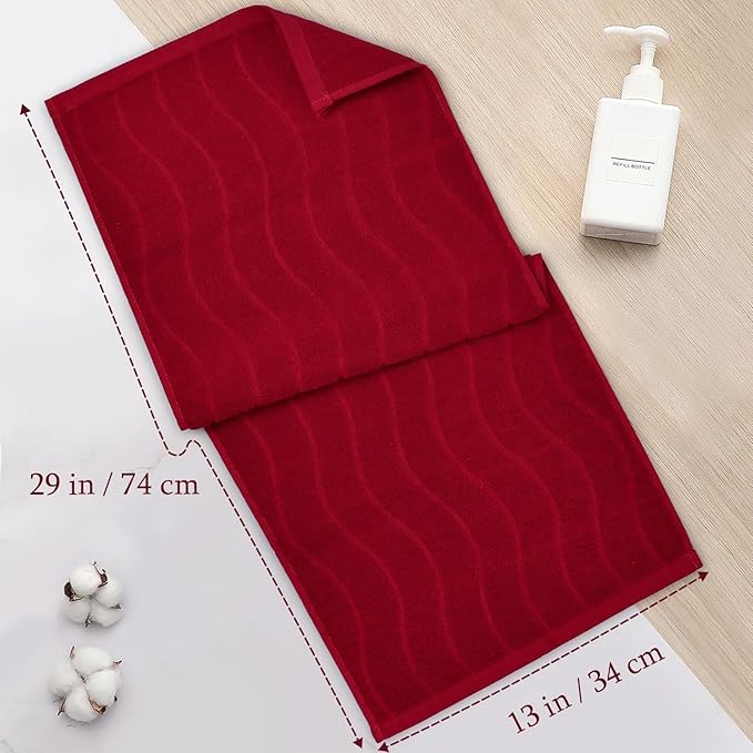 2-Piece Hand Towels for Bathroom in Red, Super Soft Decorative Hand Towel Set