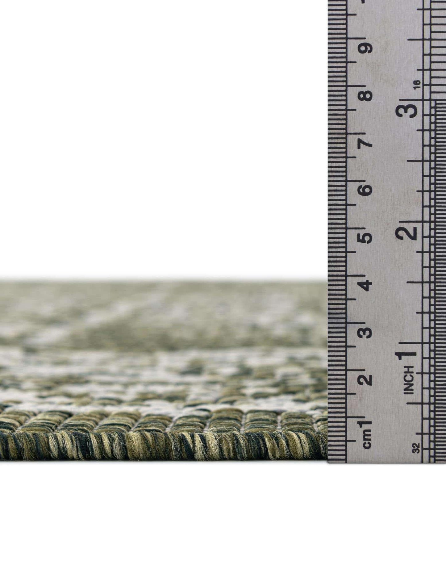 Unique Loom Outdoor Traditional Collection Area Rug - Timeworn (3' x 5' 1" Rectangle Green/Ivory)