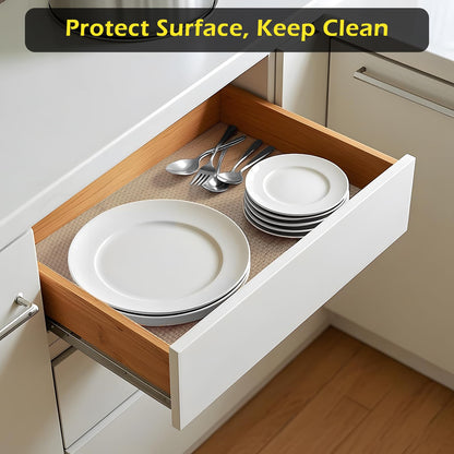 Shelf Liner, Waterproof Refragerator Liner, Drawer Liners for Kitchen Cabinet, Bathroom Under Sink Mat Non Adhesive Fridge Liner EVA Place Mats Roll - Clear 17.7"×78.7"