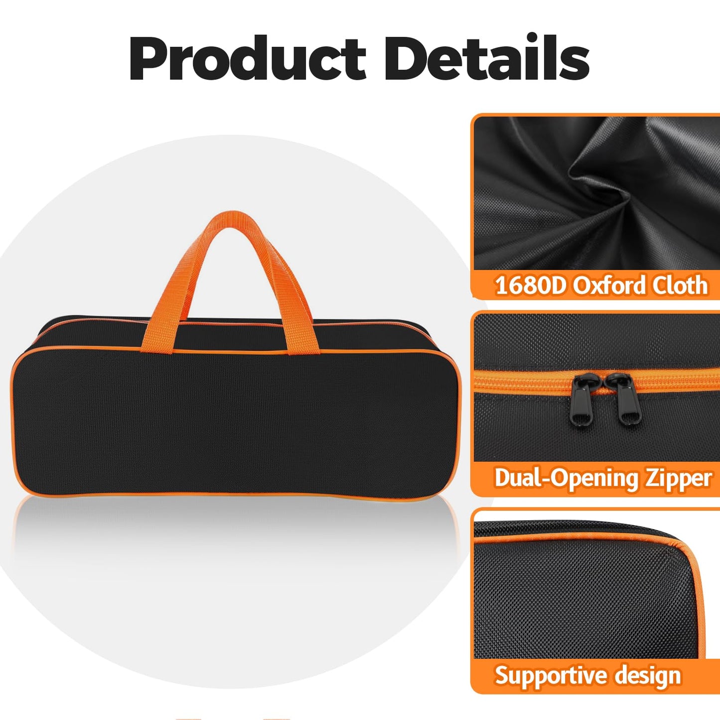 TWAKAP Grill Tool Storage Bag, 24" x 8" x 8" Large Capacity Grill Accessory Storage, 1680D Heavy-Duty Grill Utensil Storage, Accessories Storage Compatible with Blackstone (No Accessories)