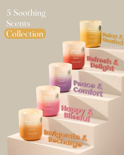 M&SENSE Lavender Amber Candle for Home Scented, 14.1oz Non Toxic 80 Hours Long Lasting Natural Soy Wax Aromatherapy Candle for Spiritual Healing & Stress Relief Gifts for Spa Yoga Meditation