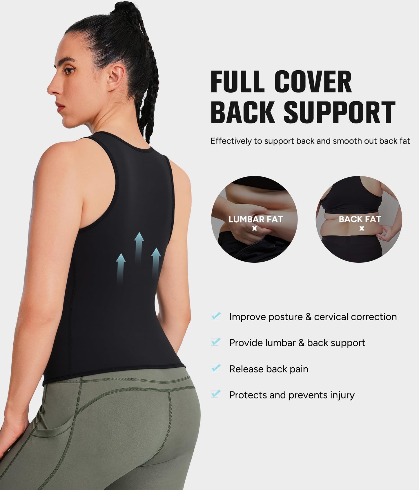 Eleady Best Neoprene Waist Trainer Corset Sweat Vest Weight Loss Body Shaper Workout Tank Tops Women (Black Sauna Suit, X-Large)