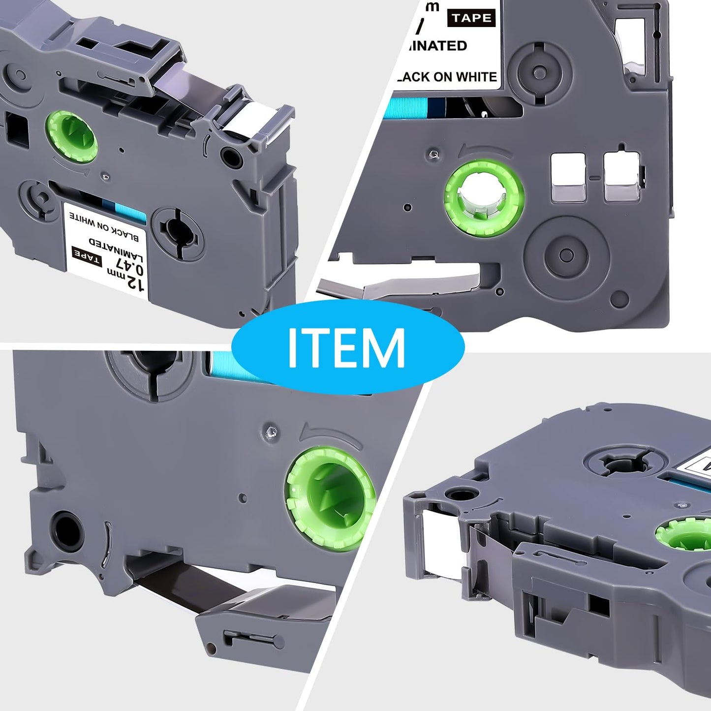 TZE-231 Compatible Label Tape Replacement for Brother TZe-231 TZ-231, Black on White, Compatible for P Touch PT-D200 PT-D210 PTH100 PT-D400, 0.47" x 26.2'(12mm x 8m), 6 Packs