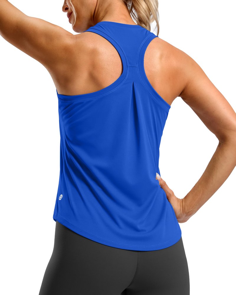 G Gradual Women's Workout Tank Tops Racerback Athletic Yoga Tops Loose Fit Sleeveless Running Gym Sports Shirts for Women(Royal Blue,L)