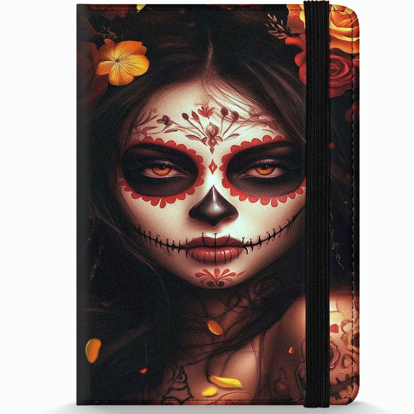 ZXYBNMLE Passport Holder Wallet Cover Case,RFID Blocking Passport Cover,Large Capacity Travel Wallet with Multi Card Slots (Day of The Dead Girl Art)