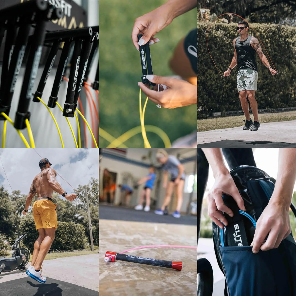 Elite Jumps Surge 3.0 Professional Speed Rope for Double Unders - Patented Dual Bearing Ultra Light-Weight Handle for Premium Spin Control and Kink-Resistant Cable for fast Speed Jump Rope
