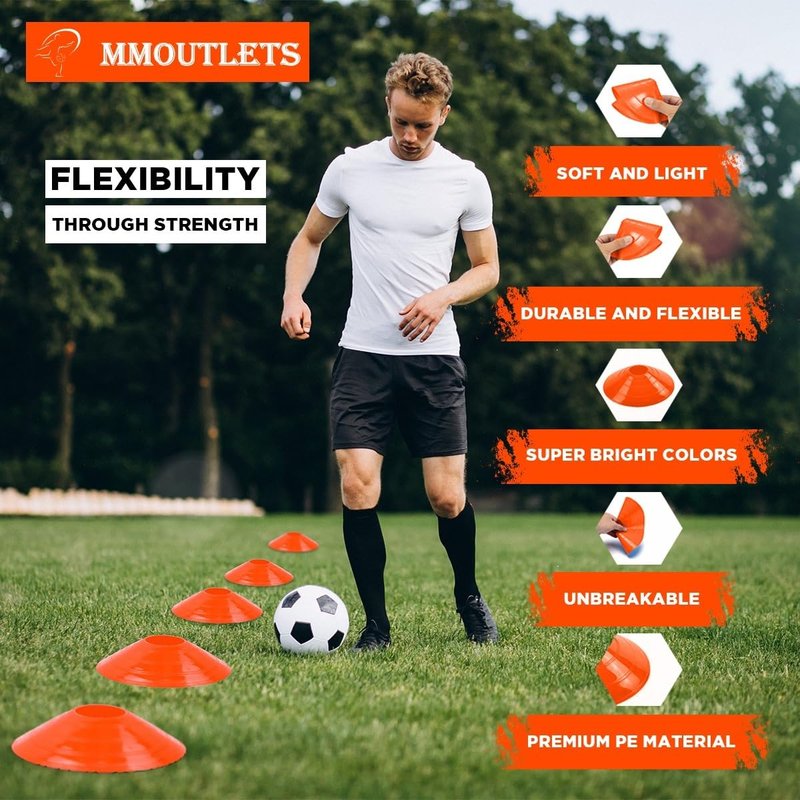 75/50/25 Pack, Pro-Grade Soccer Training Cones Set, Durable Agility Soccer Cones with Carry Bag & Strap Holder Ideal for Sports Training, Football, Soccer, Basketball- Trusted by Coaches & Athletes