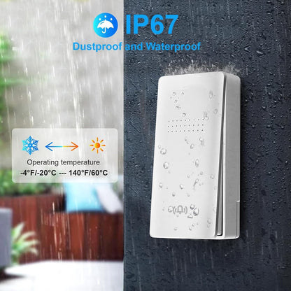 Wireless Doorbell - Self-Powered Door Bells No Battery Required for Home, Push Button Plug-through Waterproof Cordless Door Chime, up to 1300ft Range with 38 Ringtone, 120dB Extra Loud Doorbells