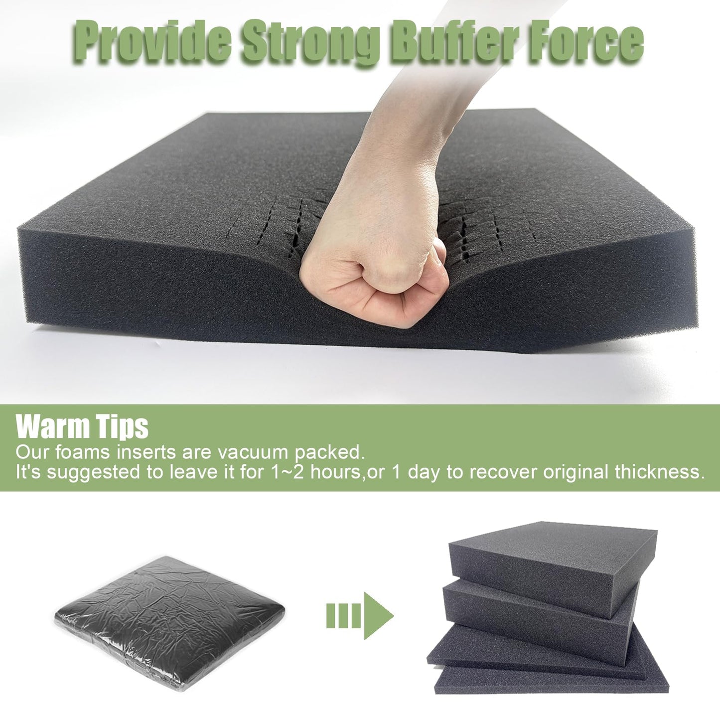 4 Pack Gun Case Foam Inserts - 16x12x2 & 16x12x0.4 Inches Pick and Pluck Foam Sheets for Firearms, Tools & Crafts - Closed Cell Polyurethane Padding for Gun Case, Toolbox, Storage Cases & Organizers