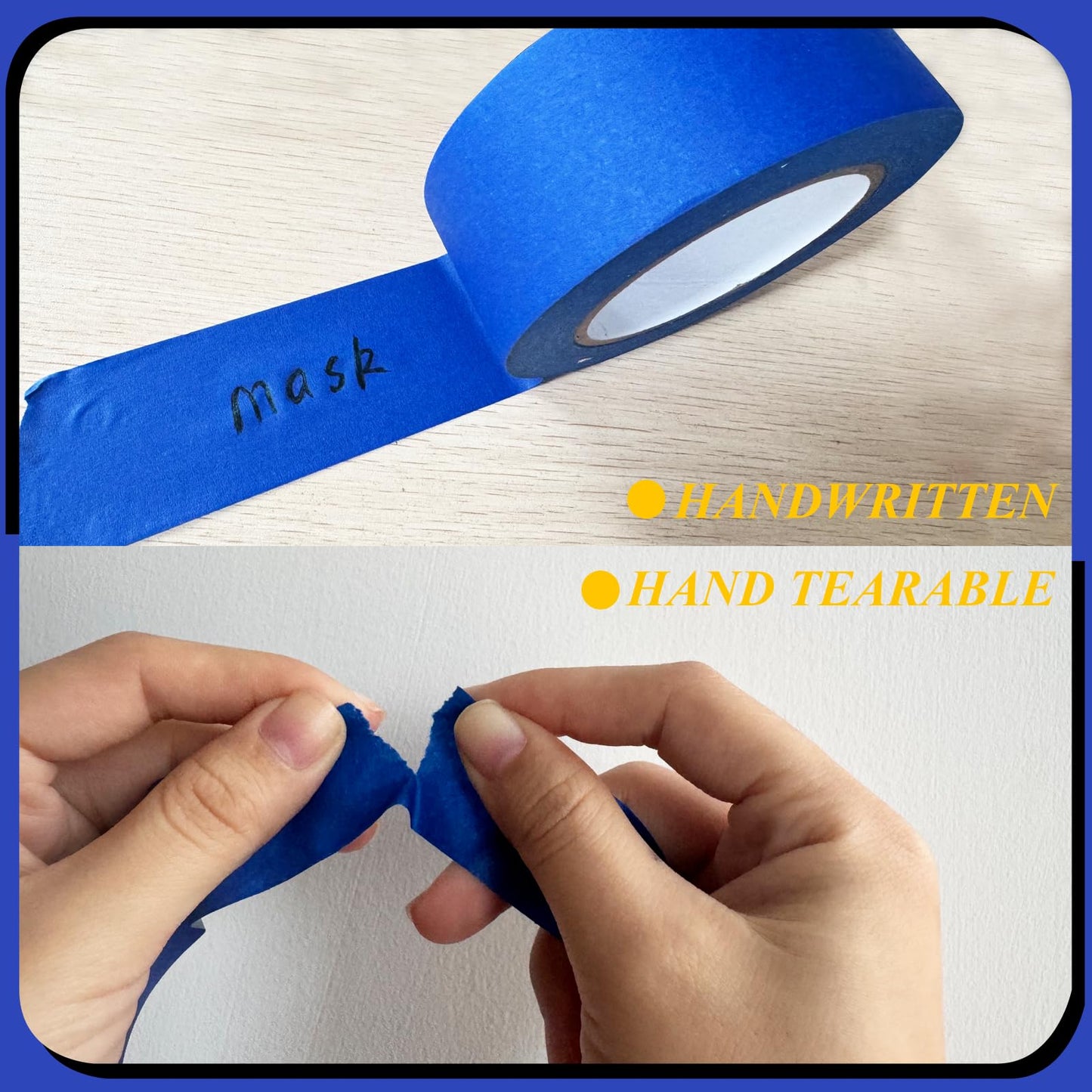 Professional Painters Tapes 2 Inch Wide (1.88 In x 60.1 Yds x 6 Rolls =360.6 Yds ), Blue Masking Tape, Paint Paper Tape, Protects Surfaces, No Residue, Painter's Tape for Wall Painting, Canvas Edging