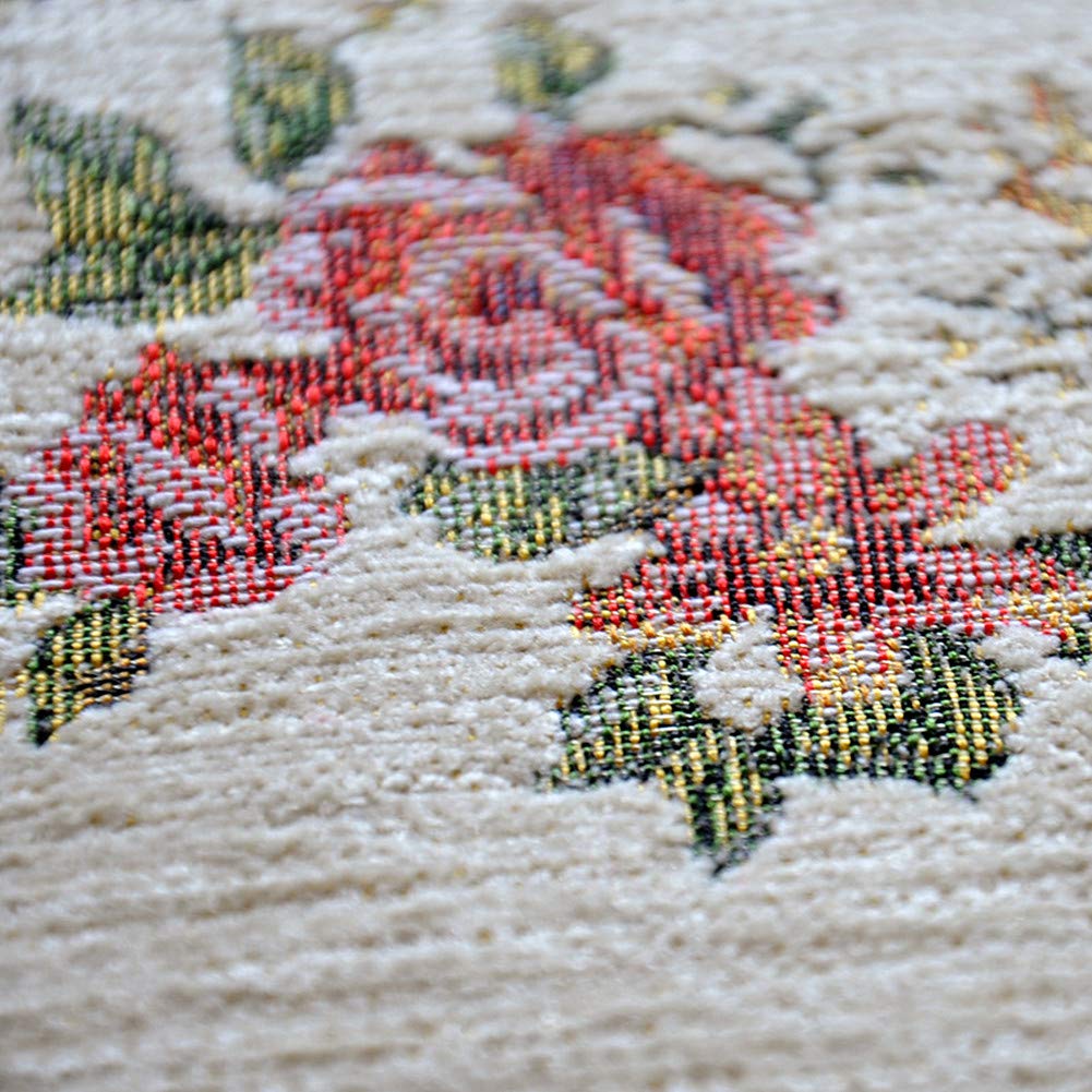 UKELER Rustic Shabby Rose Rug Luxury Vintage Elegant Traditional Rugs Accent Floral Rugs Carpet for Home Living Room/Bedroom, 4' x 6', Country Rose