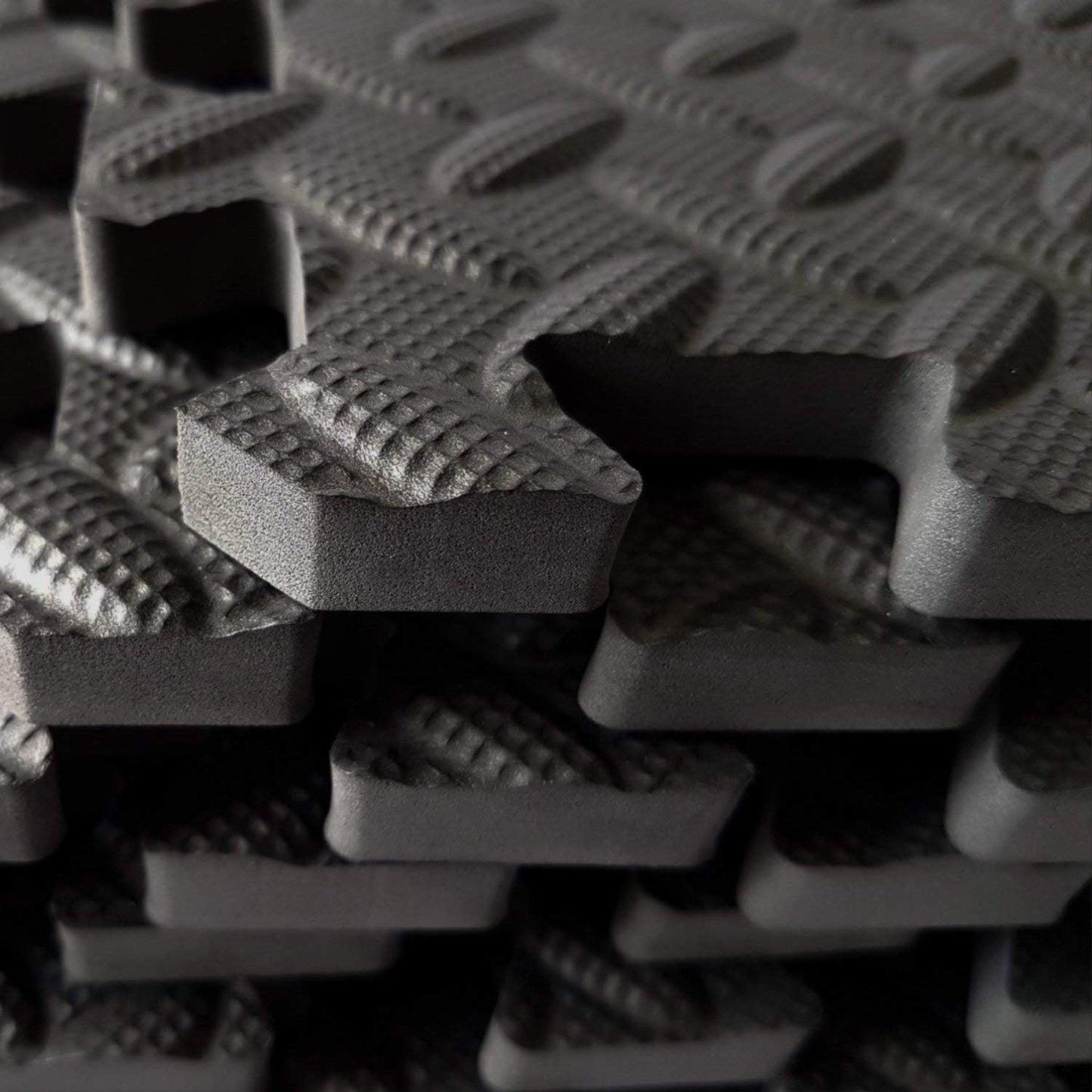 A2ZCARE Puzzle Exercise Mat with EVA Foam Interlocking Tiles - Interlocking Floor Mats for Gym Equipment - Ideal for Home Gym, Aerobic, Yoga and Pilates (Gray (12pcs with Border Tiles))
