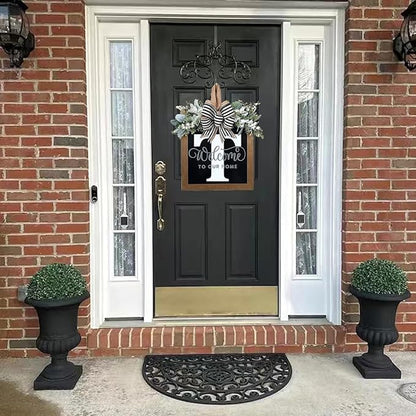 16'' Personalized Last Name Welcome Sign, Door Wreaths for Front Door Outside, Spring Wreath for Front Door Decor, Farmhouse New Home Gifts for Home (T)
