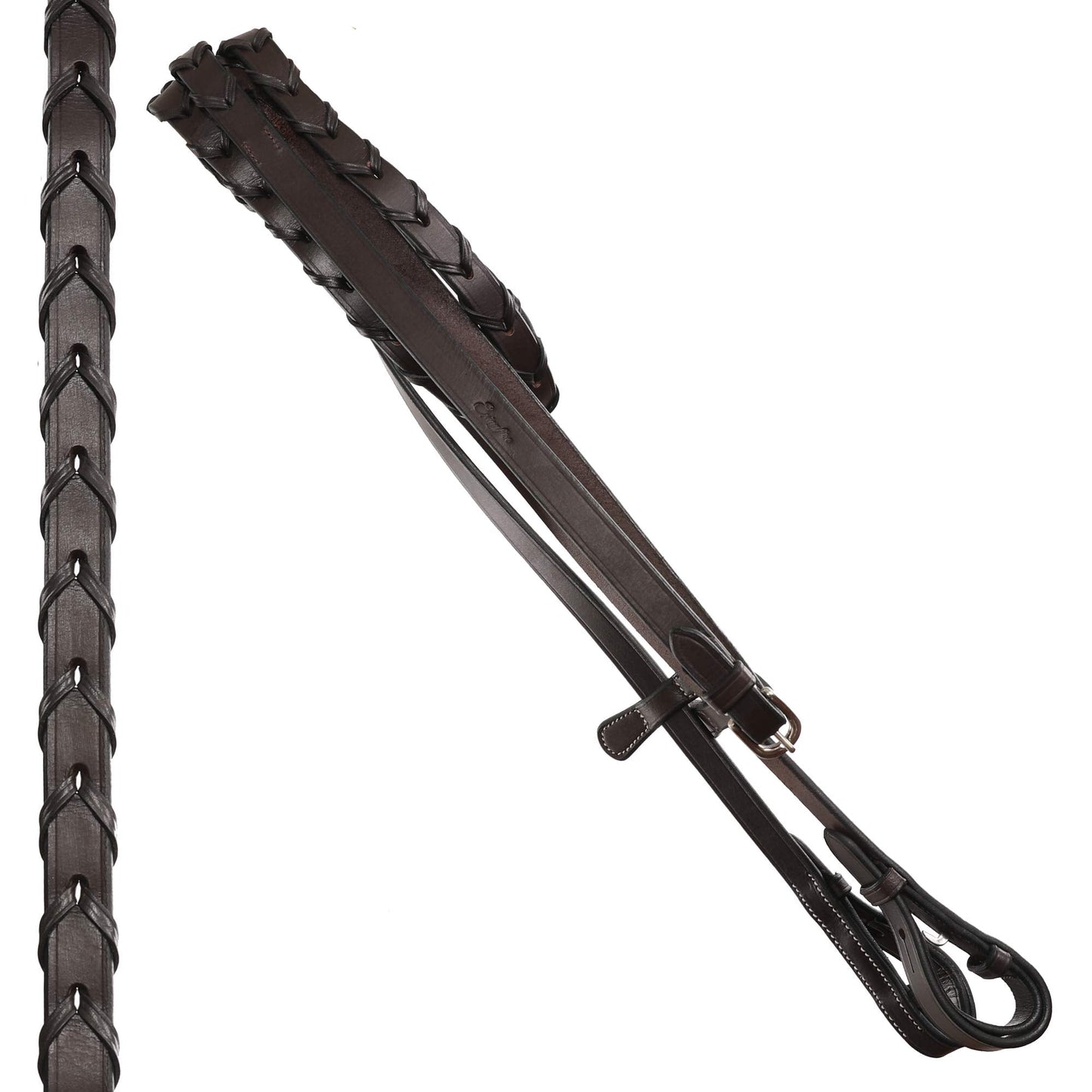 Exion Figure 8 Horse Bridle with Leather Laced Reins | English Jumping Bridle with Figure 8 Noseband | Black, Brown Equestrian Bridle for Horses, Cob, Pony & Oversize