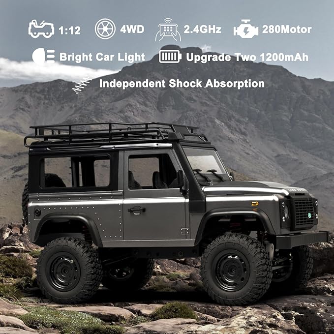 Skymaker MN99S 1/12 Scale Remote Control Car 4x4 Land Rover RC Jeep RTR Rock Crawler with Two 1200mAh Batteries