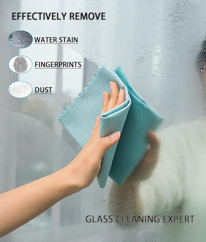 Fish Scale Microfiber Cleaning Cloth Steak Free Glass Window, Windshield