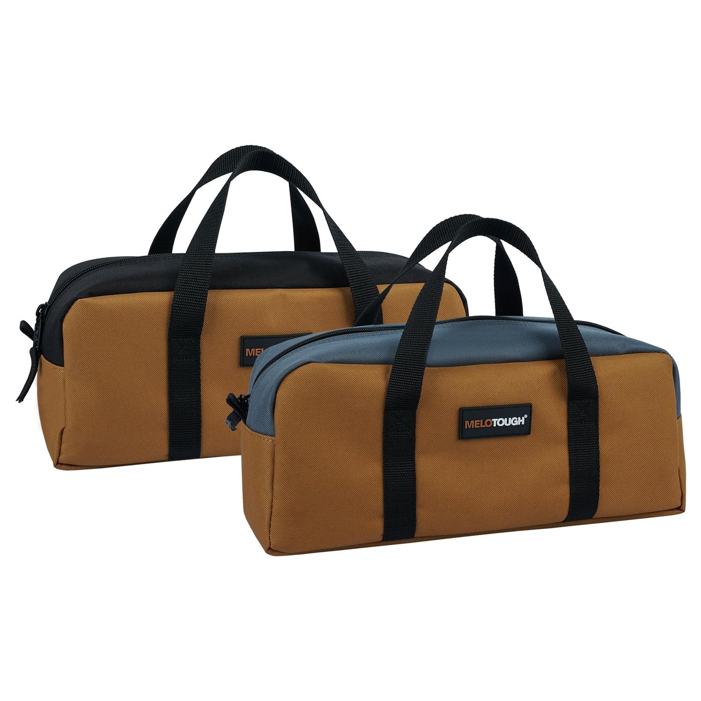 MELOTOUGH Tool Tote Bag Canvas Tool Bag with Zipper Utility 14 Inch Small Tool Storage Bags for Electrician,HVAC,Plumbing,Technician(Black & Grey)