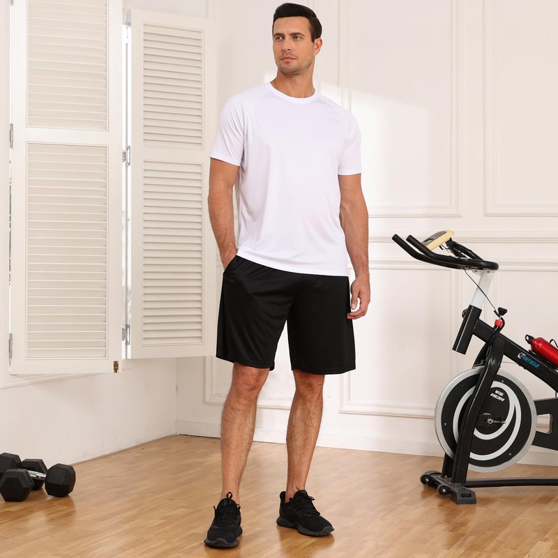MLYENX 7 Pack Workout Shirts for Men Quick Dry Moisture Wicking Mens Gym Shirts Athletic T-Shirts