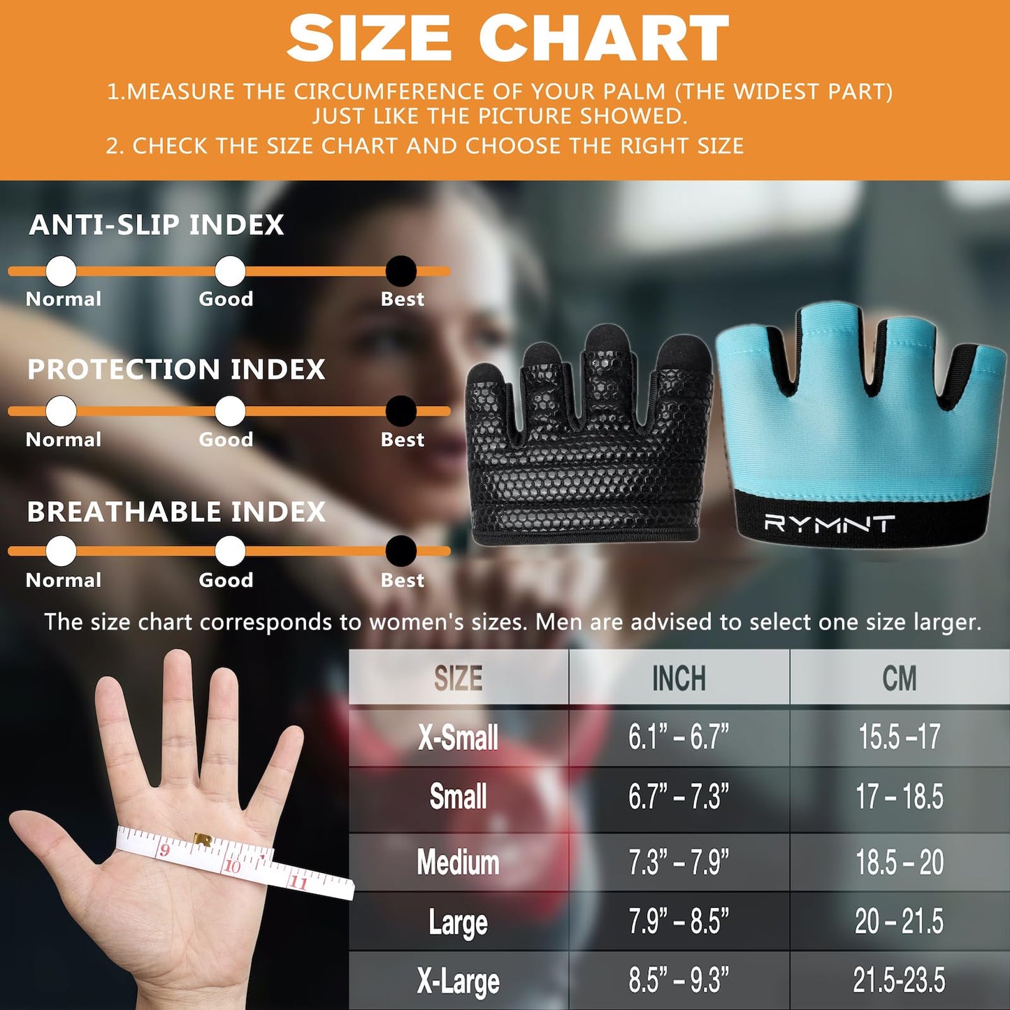 RYMNT Minimal Workout Gloves,Short Micro Weight Lifting Gloves Grip Pads with Full Palm Protection & Extra Grip for Men Women Weightlifting,Gym,Cross Training,Powerlifting,WODs.Aqua-Small