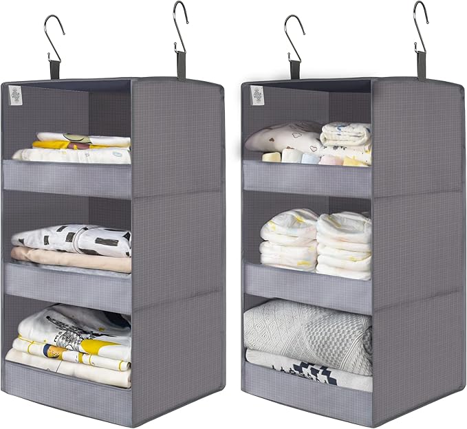 GRANNY SAYS 3-Shelf Closet Organizers and Storage, Foldable Hanging Closet