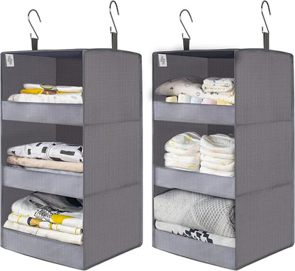 GRANNY SAYS 3-Shelf Closet Organizers and Storage, Foldable Hanging Closet