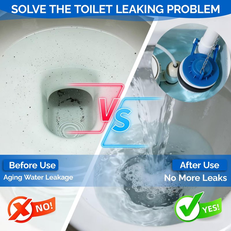 Toilet Flapper Replacement Kit - 2PCS American Standard Toilet Flapper 2 Inch, Universal Flapper for Toilet Tank, Toilet Stopper Flapper with Steel Chain Fits Kohler, Toto, Water-Saving Easy Install