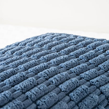 Fancy Homi Dusty Blue Long Body Lumbar Decorative Throw Pillow Covers 14x36 Inch for Bed Couch Bedroom Bench, Soft Corduroy Rectangle Solid Pillow Case, Rustic Farmhouse Boho Room Decor