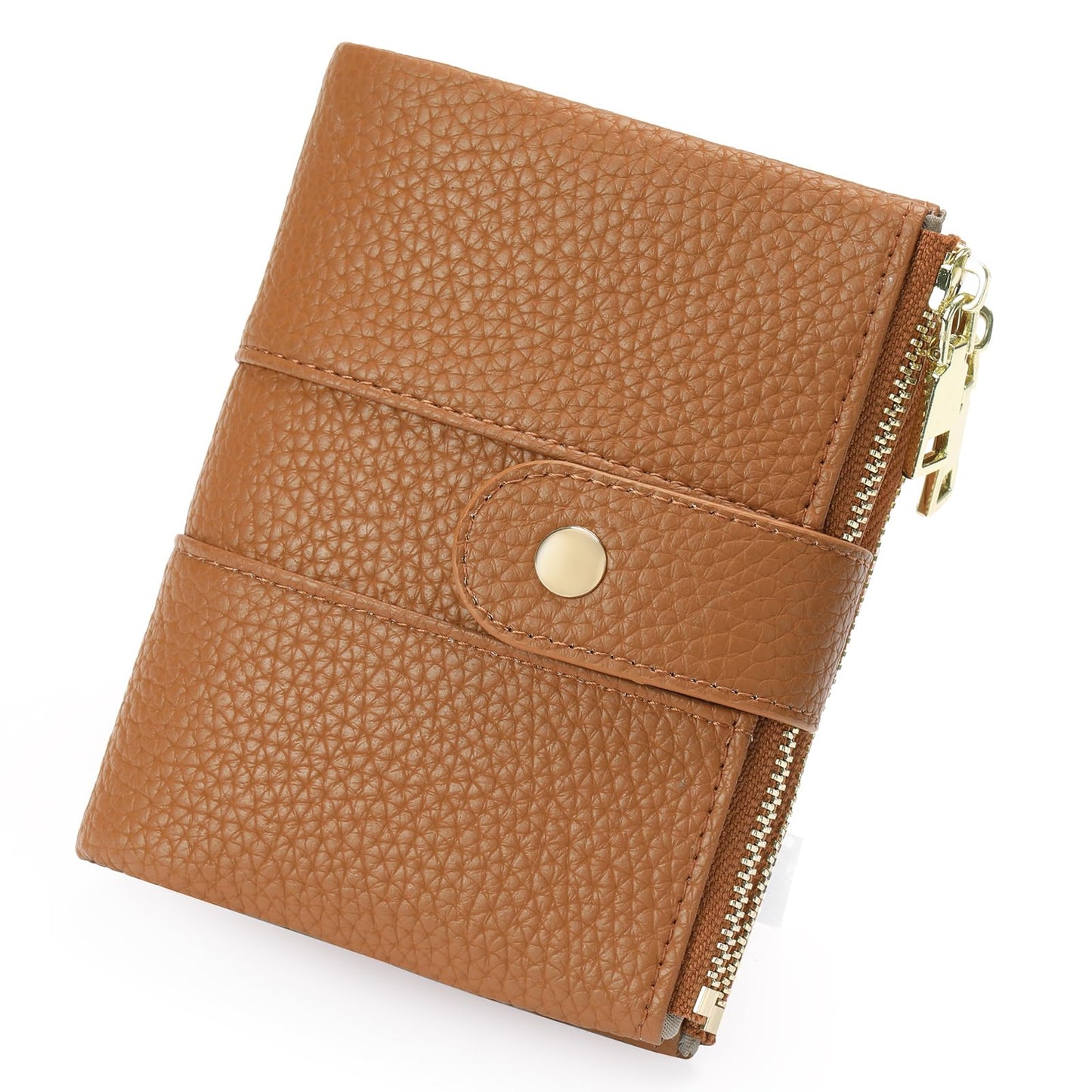 GOIACII Small Wallet for Women with Double Zipper Pocket RFID Blocking Ladies Wallet Leather