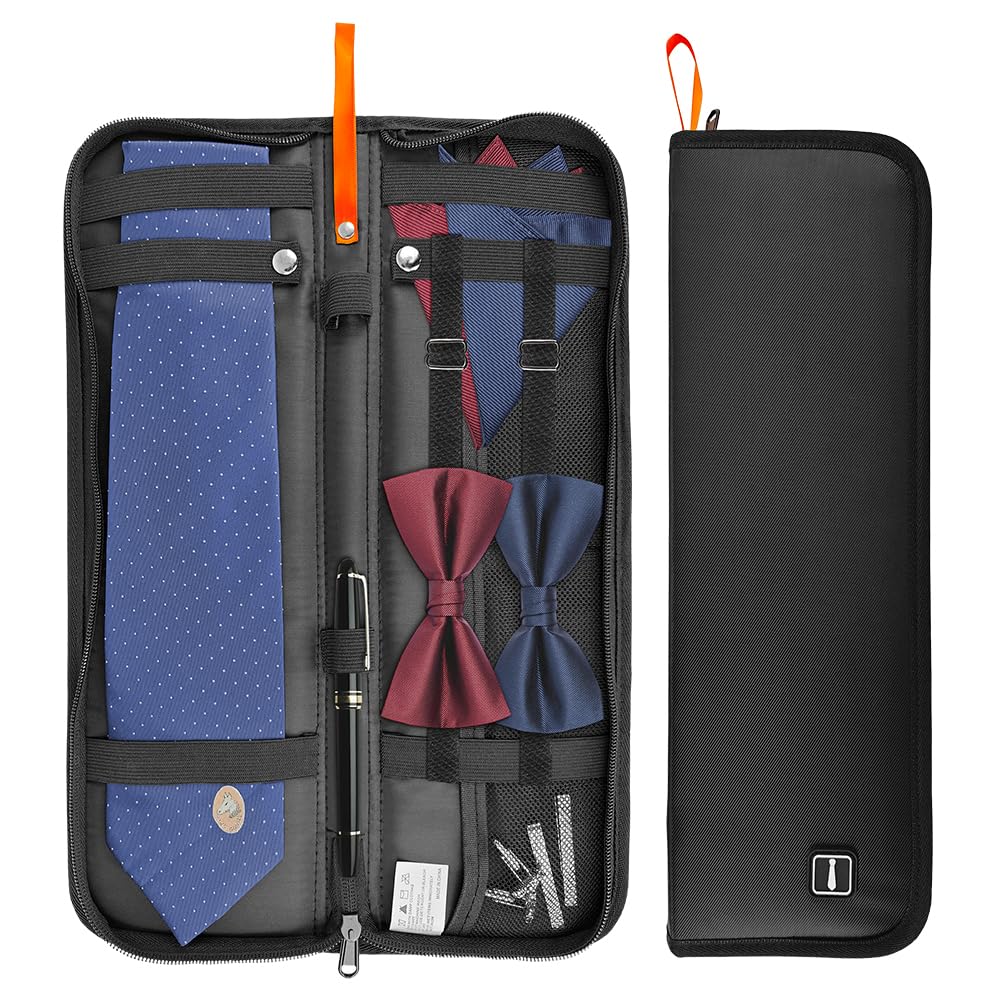 Travel Tie Case - Men's Necktie Gift Box, Rectangle Shape, Anti-Wrinkle Storage for Business, Bow Tie Packaging