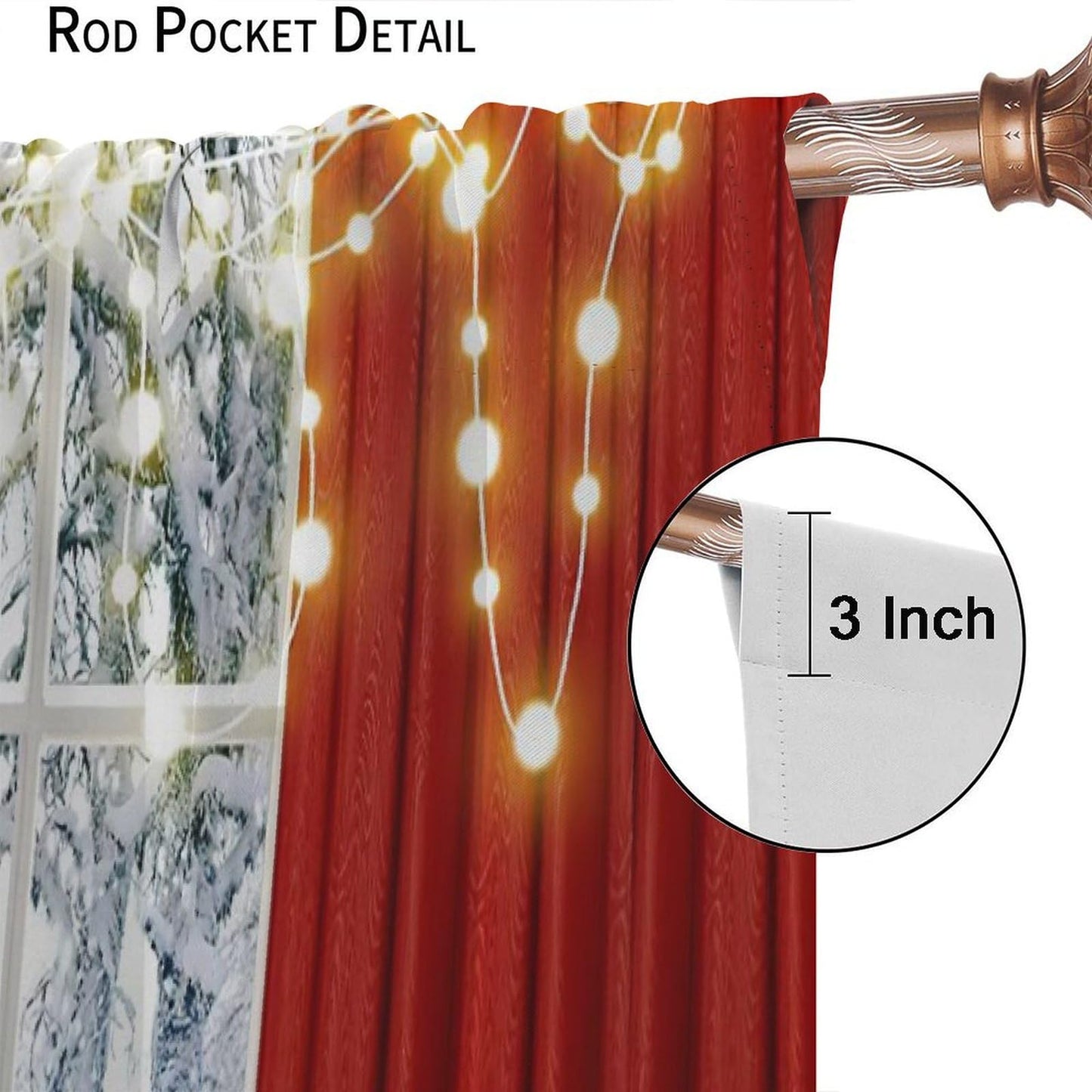 FengMingRui Merry Christmas Curtains Winter Festival Snowman Christmas Tree New Year Christmas Window Treatment Bedroom Living Room Decoration Blackout Decor Window Drapes 42" W X 45" L