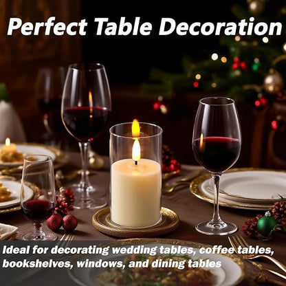 6 Pack Acrylic Flickering Flameless Candles with Remote, 2"X4" Candles Battery Operated, Flickering LED Warm Glow Tealight for Home Decor, with 4 Timers 100+Hours + 2 Lighting Modes, Included Battery
