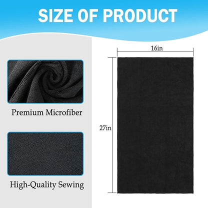 6 Pack Black Salon Towels, Super Soft and Absorbent Microfiber Hair Towel