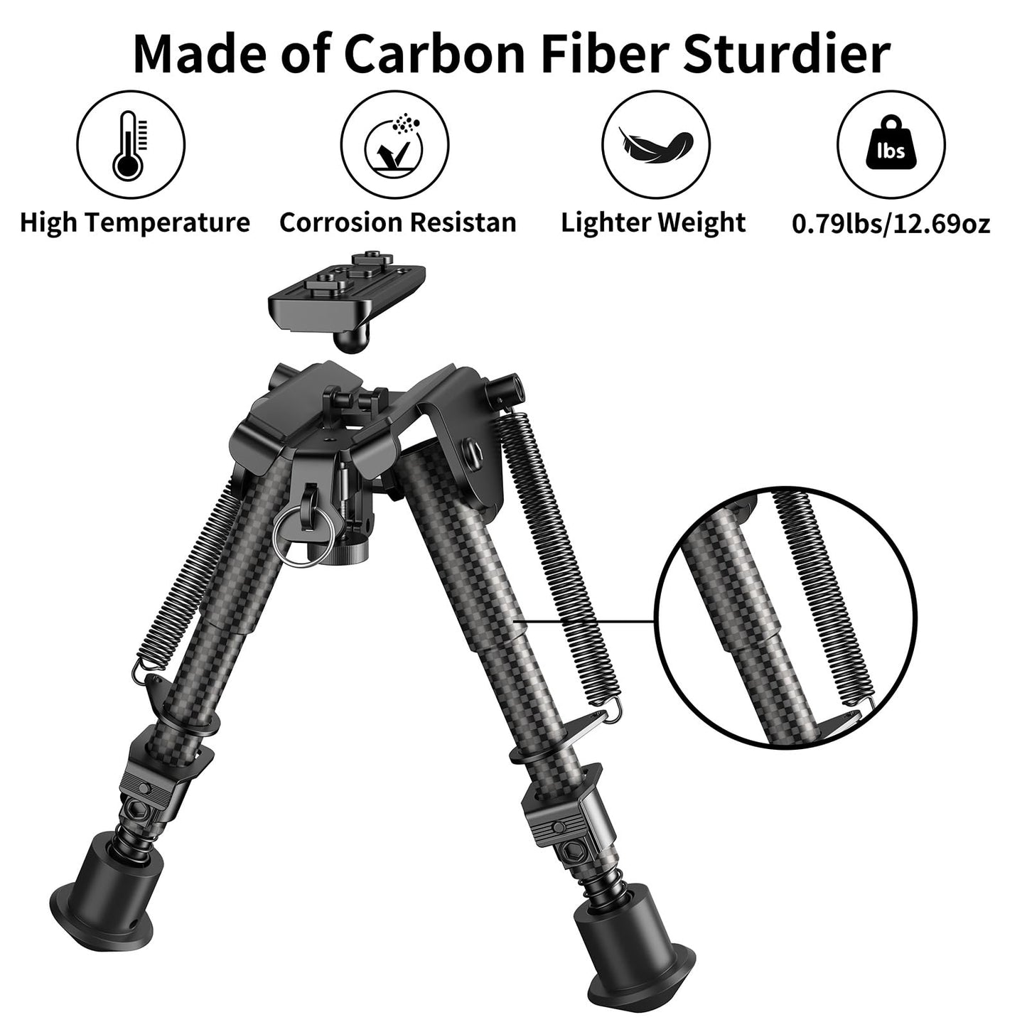 Theopot 6-9 Inches Bipod with Adapter for M-Rail for Hunting