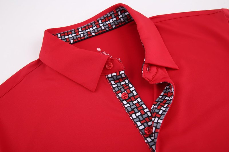 Alex Vando Mens Golf Shirt Moisture Wicking Quick-Dry Solid Short Sleeve Polo Shirts for Men,Red,XL