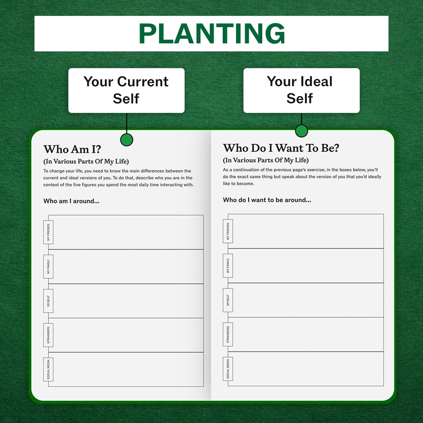 Sprouht Guided Journal for Goal Setting | 6-Month Life Planner with Daily, Weekly & Monthly Tracking | Personal Growth & Life Clarity System | Undated Productivity Daily Journal for Men & Women