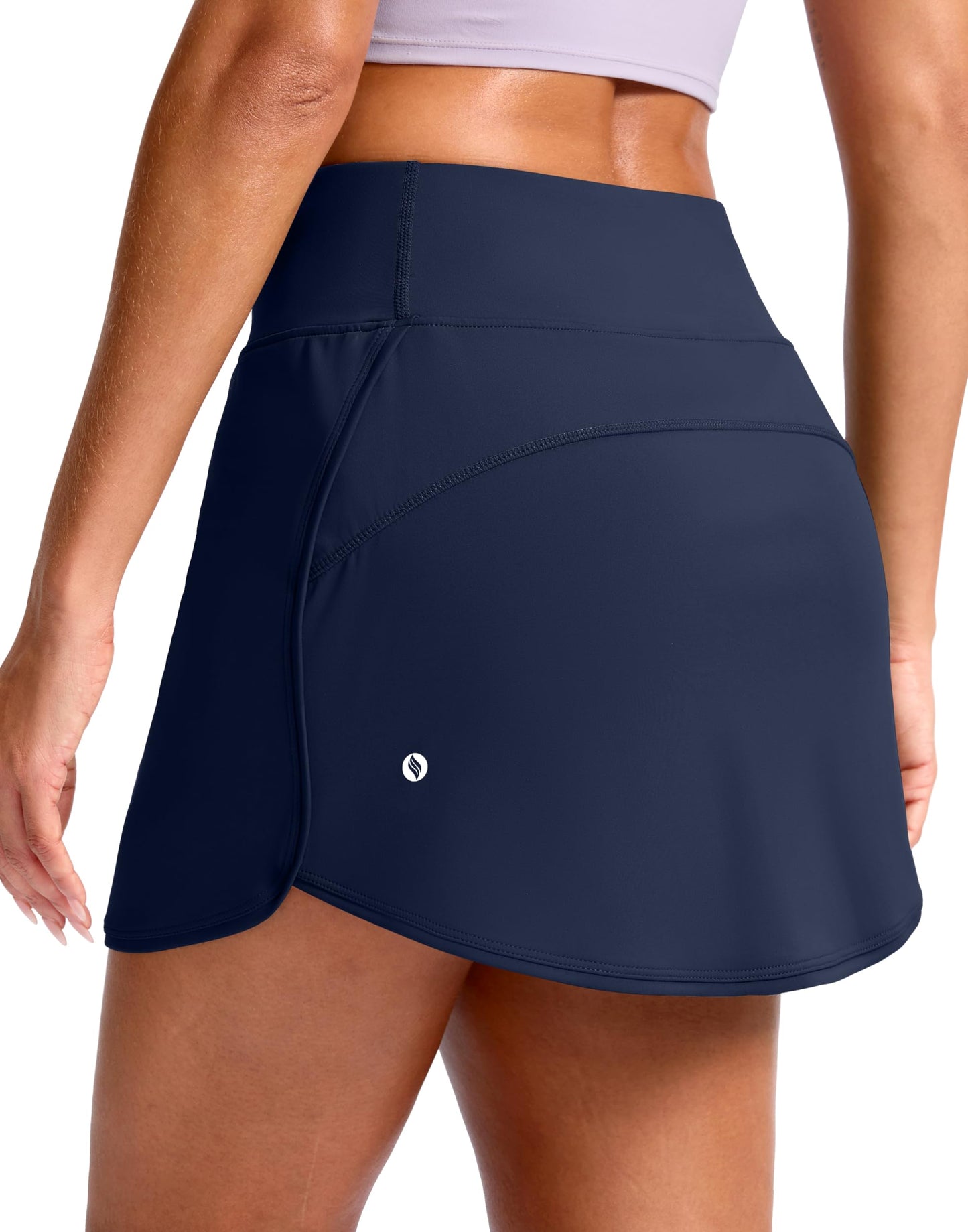 SANTINY Skorts for Women with Pockets High Waisted A Line Golf Skirts Athletic Tennis Skirt for Casual Pickleball (Navy_S)
