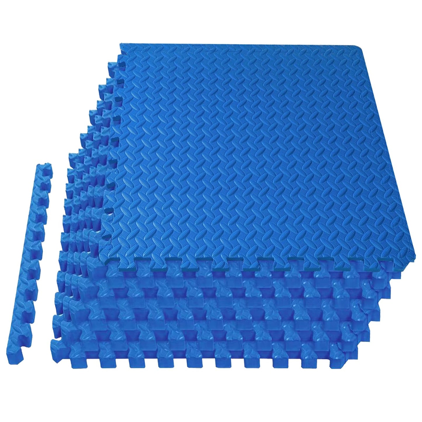 Mat Block Interlocking Foam Tiles Puzzle Mats for Floor 24 SQ FT, 1/2 inch, 6 Tiles, EVA Gym Mat Flooring Exercise Equipment Mat for Home Gym Equipment, Blue