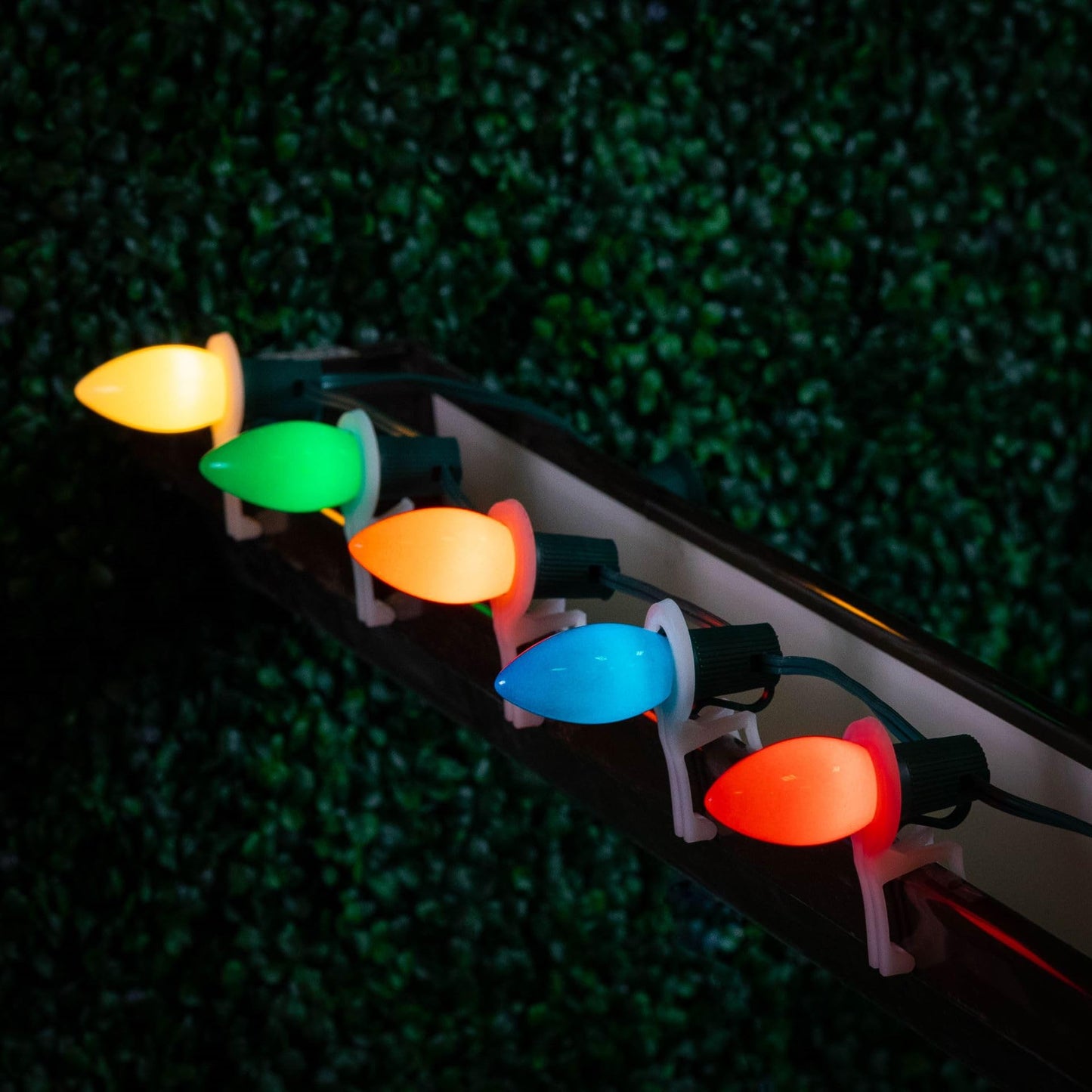 Novelty Lights Ceramic Christmas Replacement Bulbs - Outdoor Individual Bulbs for Events, Holiday Parties, Patios, and More - C7/E12 Candelabra Base, 5 Watt Lights (Multicolor, 25 Pack)