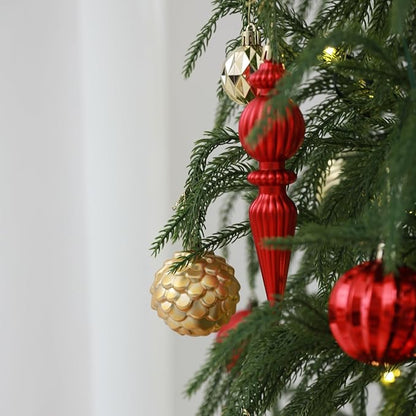 Christmas Tree Ornaments Decorations Set-116ct 1.18-6.5 Inch Assorted Red Gold Shatterproof Decorative Hanging Christmas Ball Ornaments Bulk,Xmas Tree Tabletop Decorations for Holiday Decor