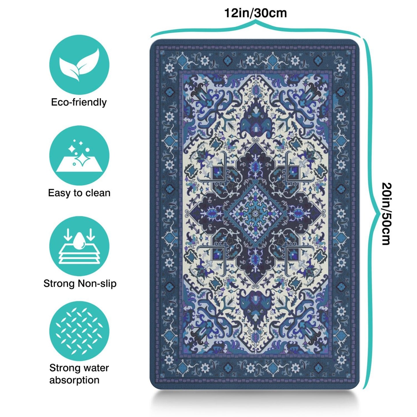 Pet Feeding Mat for Floors Cat Food Mat Waterproof Dog Food Mat and Water Absorbent Quick Dry Non Slip Mat for Cat Bowls