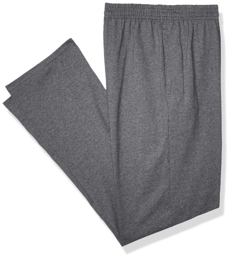 Hanes Essentials Sweatpants, Men’s Cotton Jersey Pants with Pockets, 33”, Charcoal Heather, Large