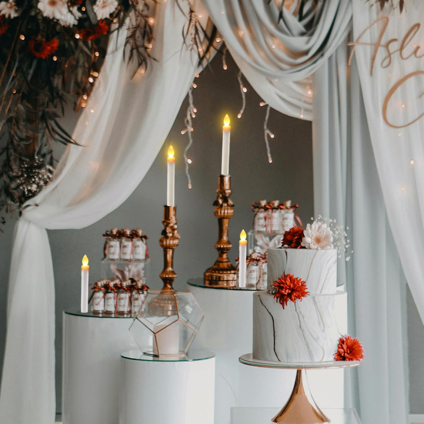 SunFunUSA LED Flameless Window Candles with Remote Timer-Battery Operated Realistic Flickering Candle Lights with Removable Silver Candlesticks Best Gift for Xmas Wedding Home Dinner Decor