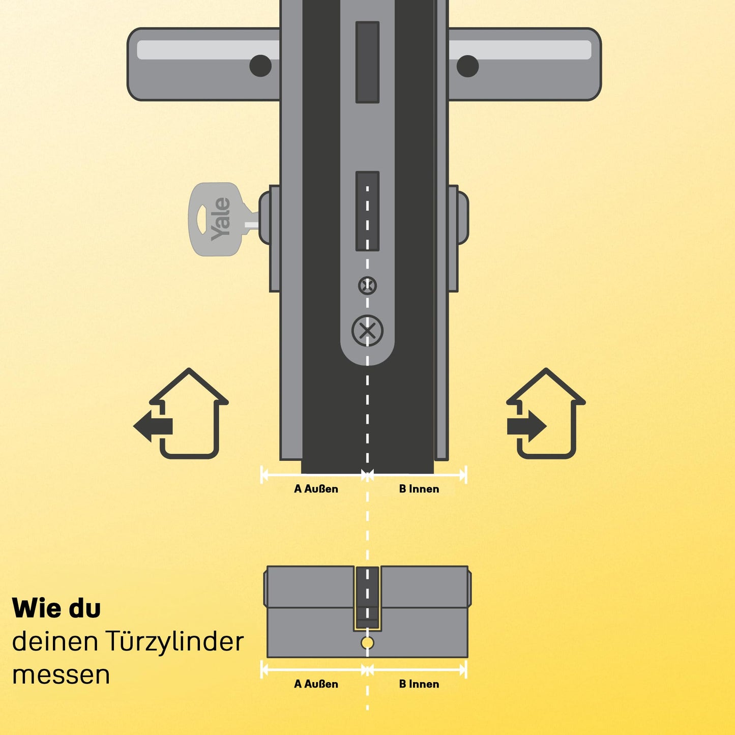 Yale 10-2172-3040-00-2201 YC2100 DB 30X40 NI Removable Lock Cylinder 30 x 40 mm, 10 Pins-External, Interior Door, Entrance Door-YC2100-5 Reversible Keys, Nickel-Plated