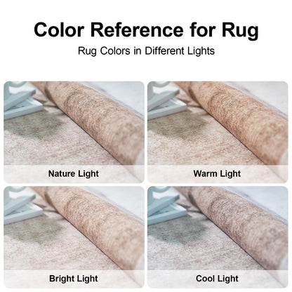 10x14 Washable Modern Area Rug: Large Geometric Non-Slip Carpet for Living Room Bedroom Pet Friendly Low Pile Stain Resistant Soft Floor Mat for Home Office Brown
