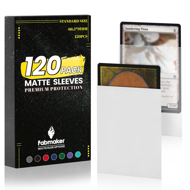 120Pack Card Sleeves for Trading Cards, Matte Card Sleeves Deck Card Protectors, Standard Perfect Shuffling, Sports Cards,Game Card, 66x91mm, White