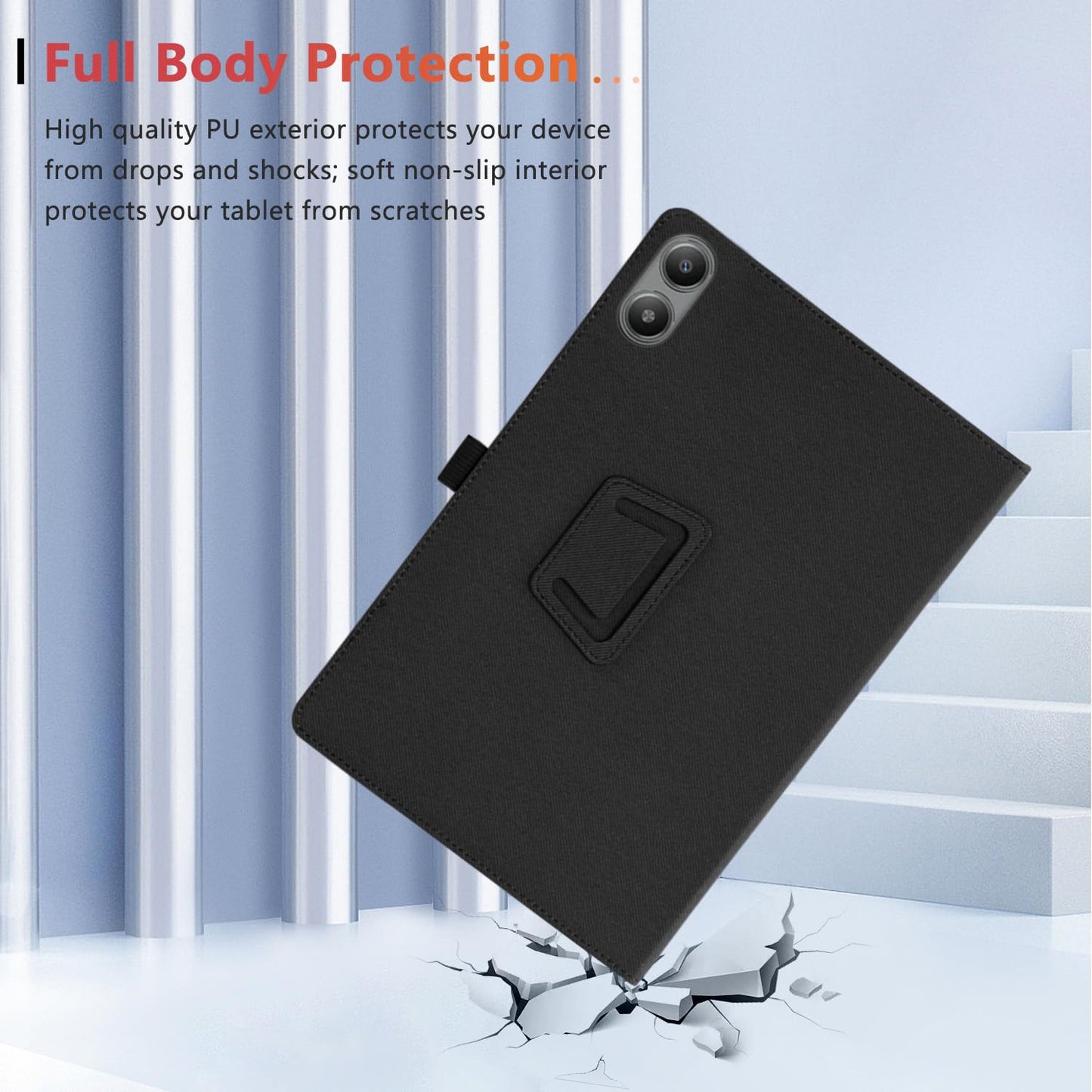 Case Cover for Blackview LIKN 2, KONXISA Tablet Case with Magnetic Adsorption, PU Leather Folding Protective Cover with Pen Holder, Protection Tablet Sleeve, Black