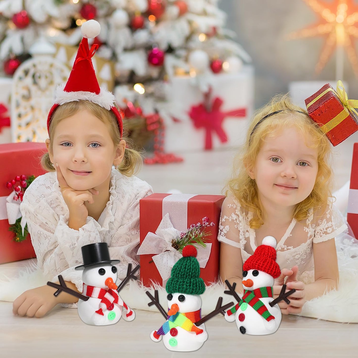 LAHAND 9-Pack Christmas Snowman Crafts Sets for Kids, Modeling Clay Snowman DIY Kit,Christmas Stocking Stuffers for Kids, Perfect for Winter Children's Holiday Party Decoration Gifts