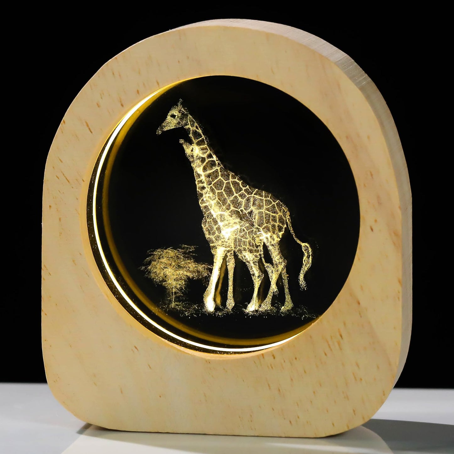 Ornalrist Giraffes Gifts for Women Wood Night Light for Home Decor - 3D Engraved Giraffes Lamp Collectible Figurines Gifts for Mom Friends Giraffe Lovers